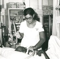 Donna Westmoreland, nurse, with patient
